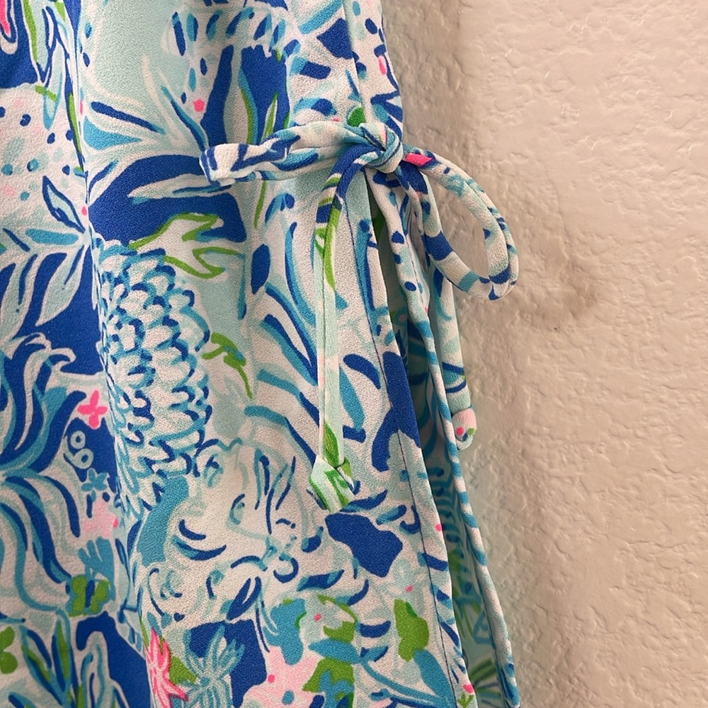 NWT Lilly Pulitzer Blue and Green Floral Romper size 00 - Picture 5 of 11